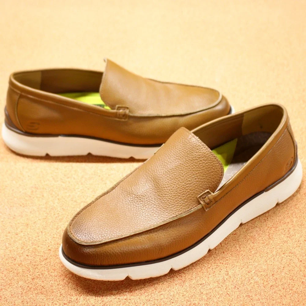 Skechers Slip On Shoes Loafers Goga Mat Memory Foam Comfort Mens Sz 13 Leather